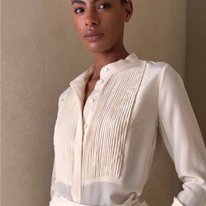 BR| SILK TUXEDO BLOUSE - sz L